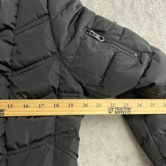 NEW Nautica Women's Size M Black Puffer Jacket W/ Detachable Faux Fur Hood - Picture 5 of 13